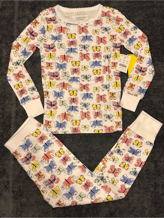 J. Crew Other - 🆕 J. Crew White Butterfly Print Kids Cotton Pajama Set